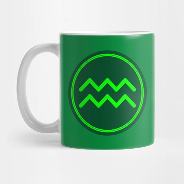 Cool Green Aquarius Symbol by MysticZodiac